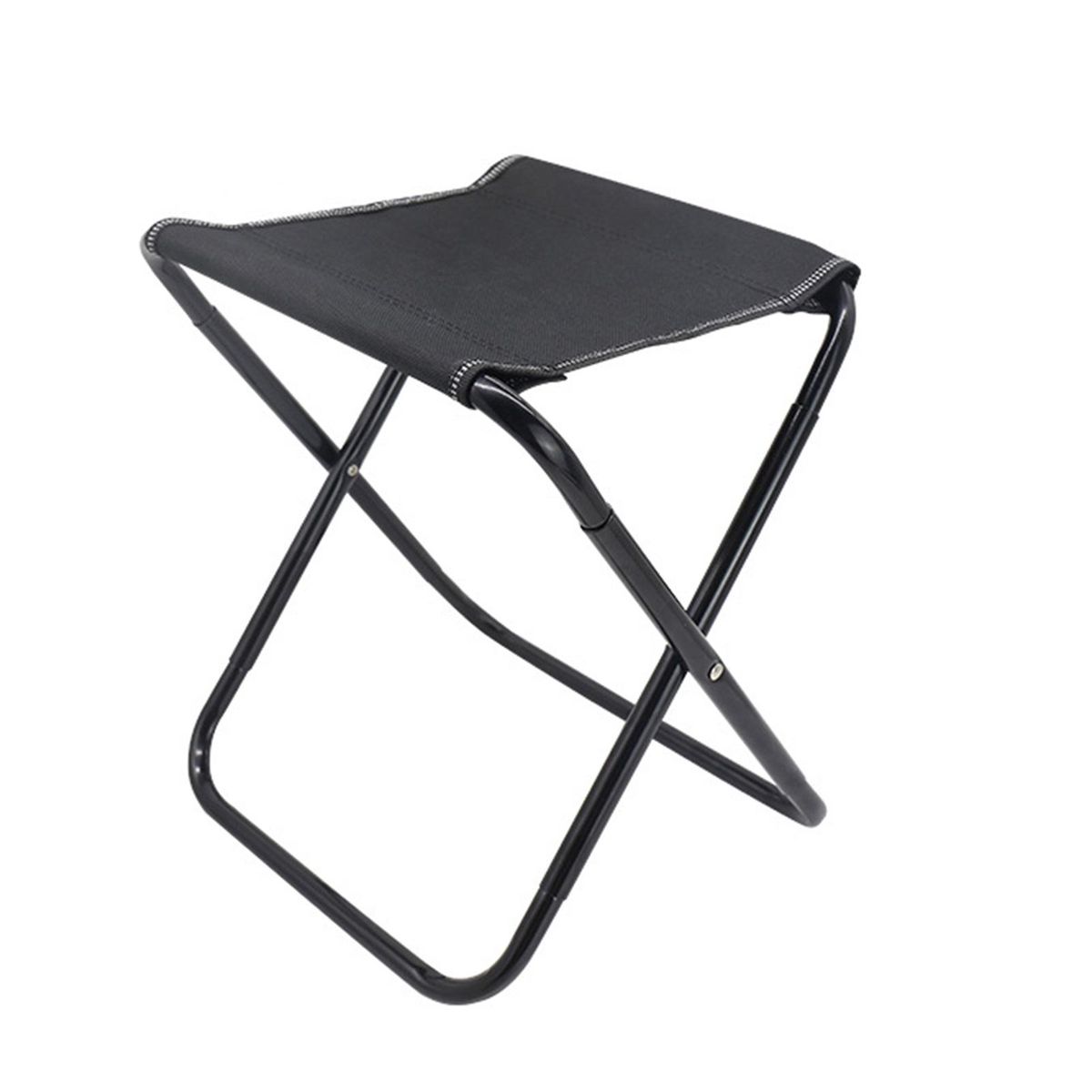 Foldable Stool Portable Foldable Camping Stool Stable for Outdoor Black