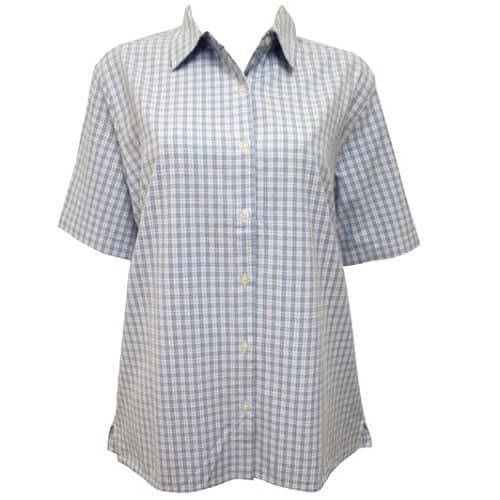 Pure Cotton Ladies Short Sleeve Checked Shirt