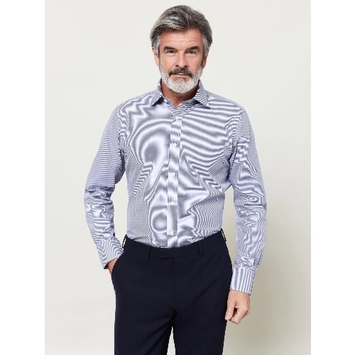 Slim Fit Navy Bengal Stripe Shirt