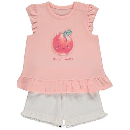 Apple Top And Short Outfit - Peach