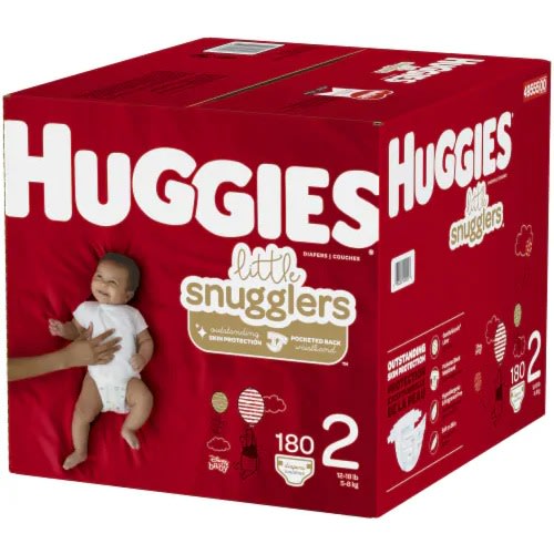Little Snugglers Baby Diapers - Size 2 -180Counts