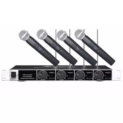 4 In 1 Professional 4-channel Handheld Wireless Microphone System - Sm 9090