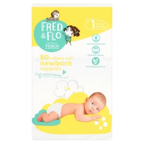 Cottony Soft Newborn Nappies - 50 Count