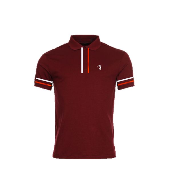 Unique Strip Design Wine Polo Shirts
