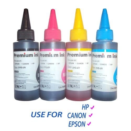 Premium Ink For Hp, Canon, Epson Ink Cartridges - 100ml X 4 Bottles
