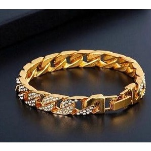 Ice Cuban Hand Chain Gold