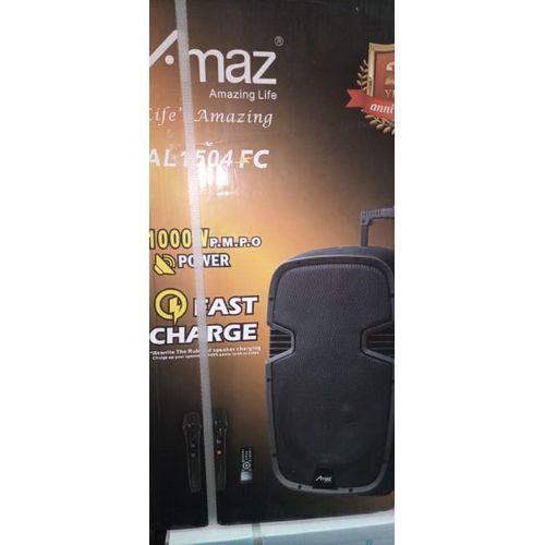 Super 5HRS Long Lasting Battery 15'' Bluetooth Rechargeable Public Address System With Two Wireless Microphone.USB Port,SD Port And FM Radio