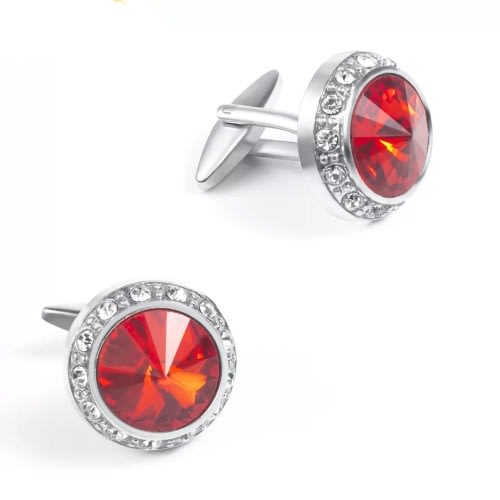Crystal Rhinestone Cufflinks With Box