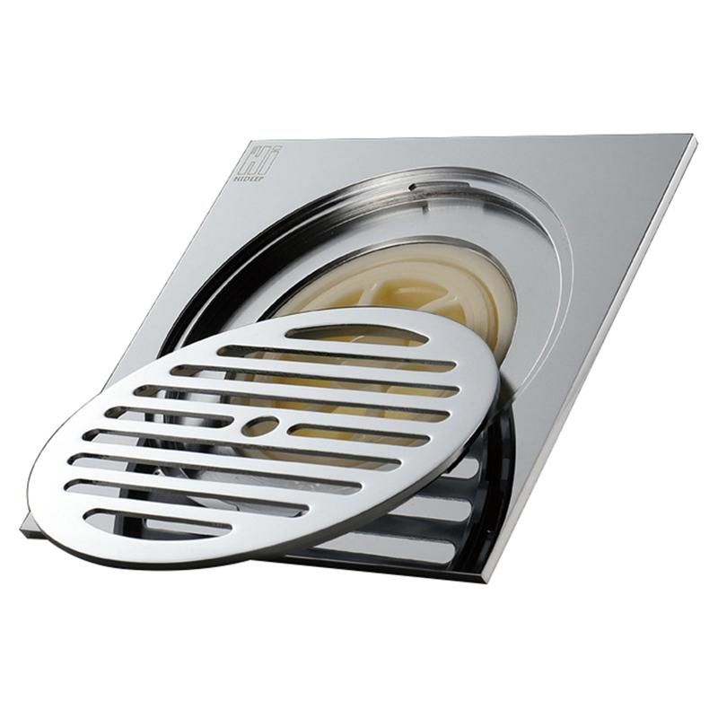 HIDEEP Copper Shower Toilet Floor Drain 15X15cm Water