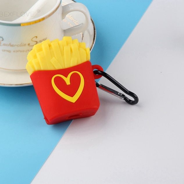 3D Bluetooth Wireless Earphone Case For AirPods Case Silicone Cute Fruit Food Cartoon Protective Cover For   2 Case