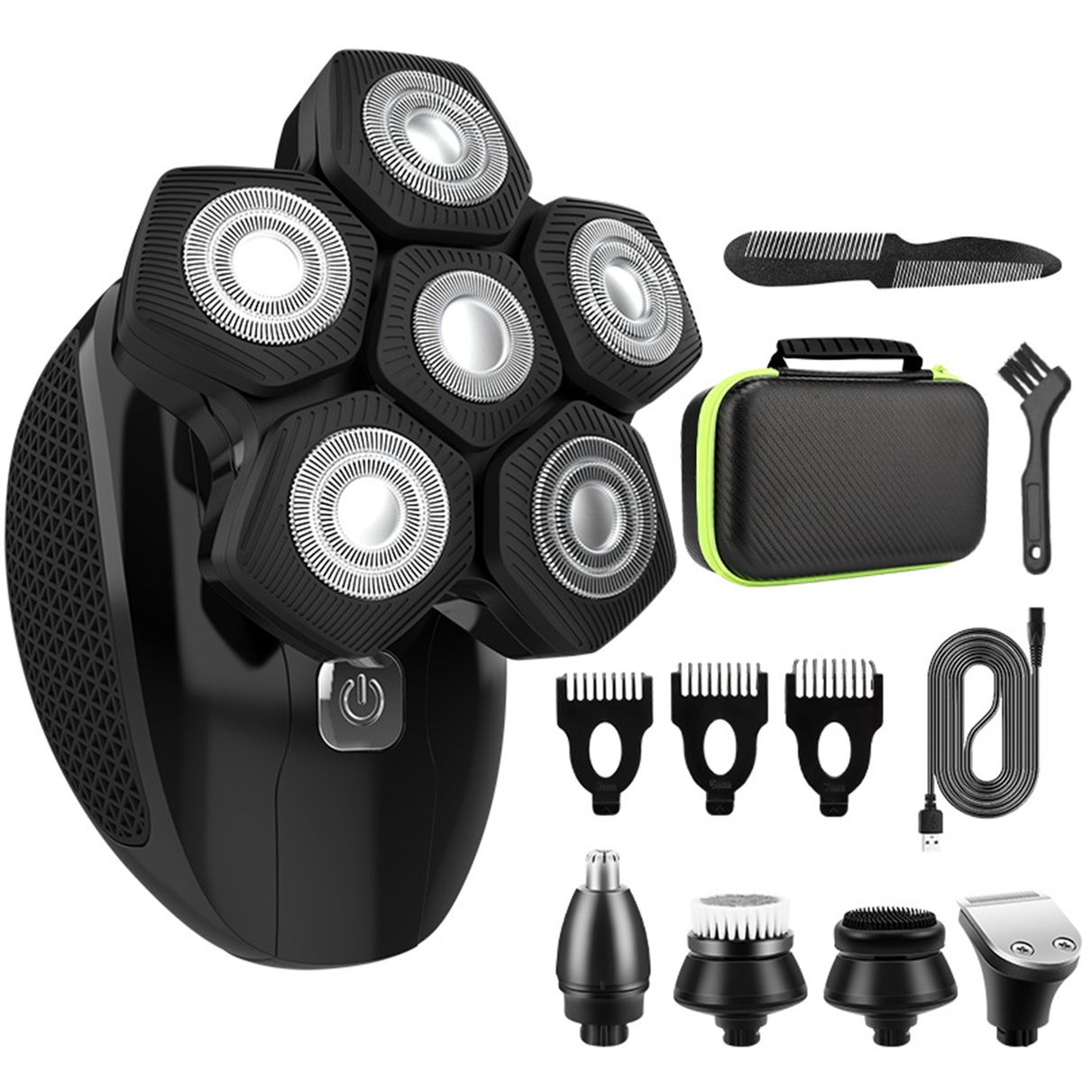 5-in-1 6D Rotary Electric Shavers Bald Head Rechargeable