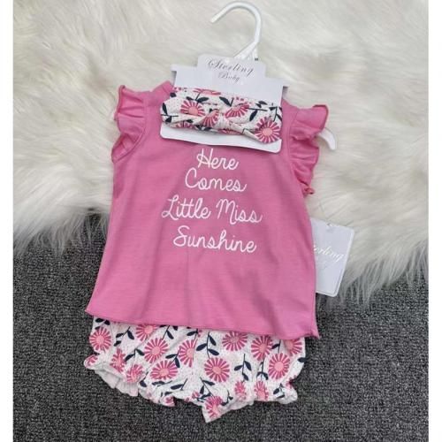 Baby Girl Sunflower Print 3pcs Set