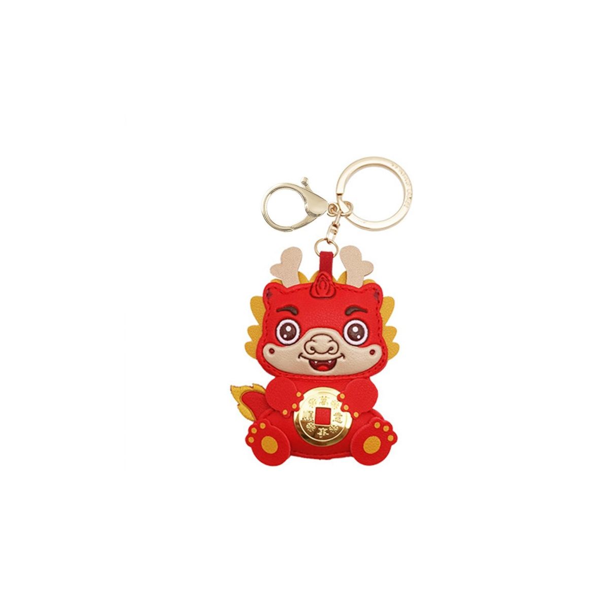 Cartoon Dragon Keychain Dragon Keychain Shoulder Bag Pendant Festive Red