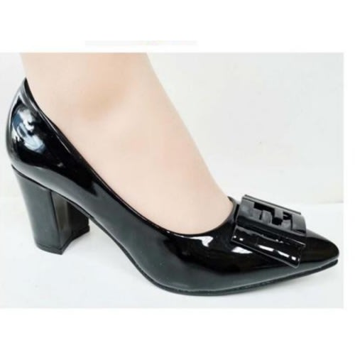Female Block Heel Shoe - Black