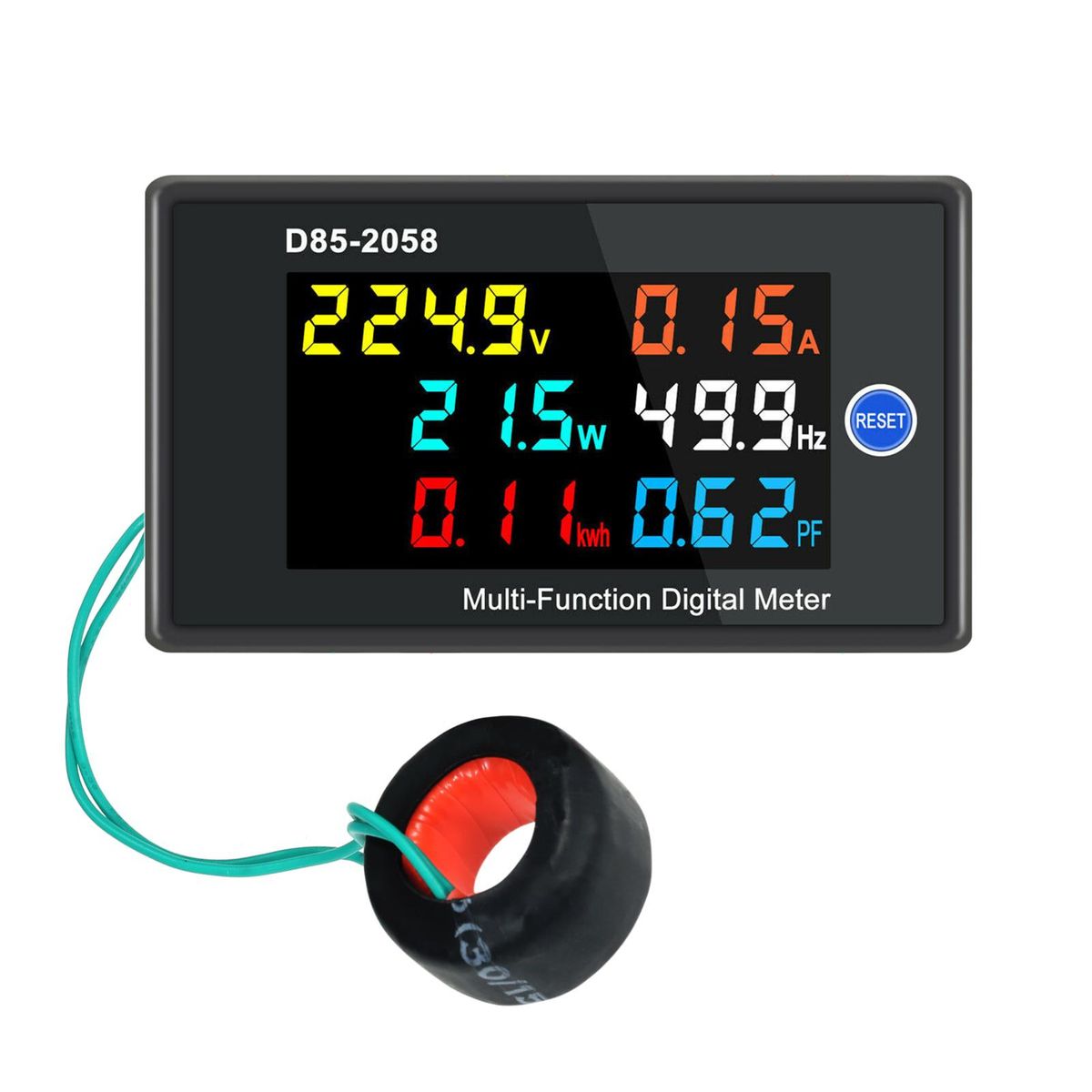 Multi-Function Single Phase Digital Meter LCD Display AC Voltage AC Current Power Frequency Electric Energy Power Factor Measurement Meter Monitor