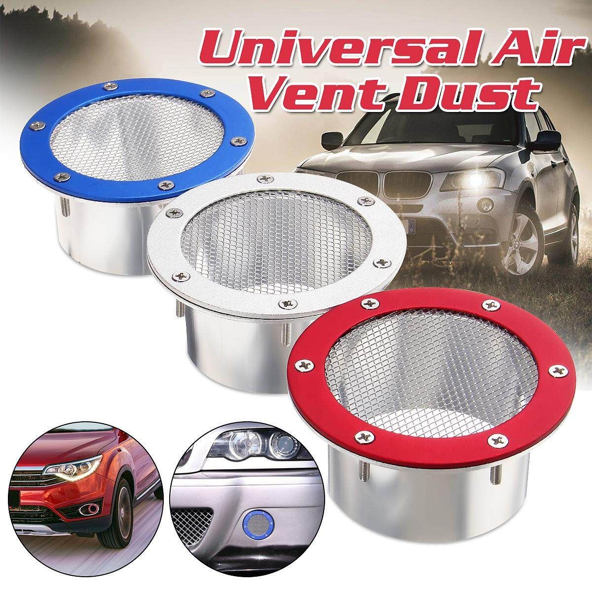 Universal Car Auto Racing Air Duct Grille Bumper Vent Inlet For Cold Air Intake Red (red)