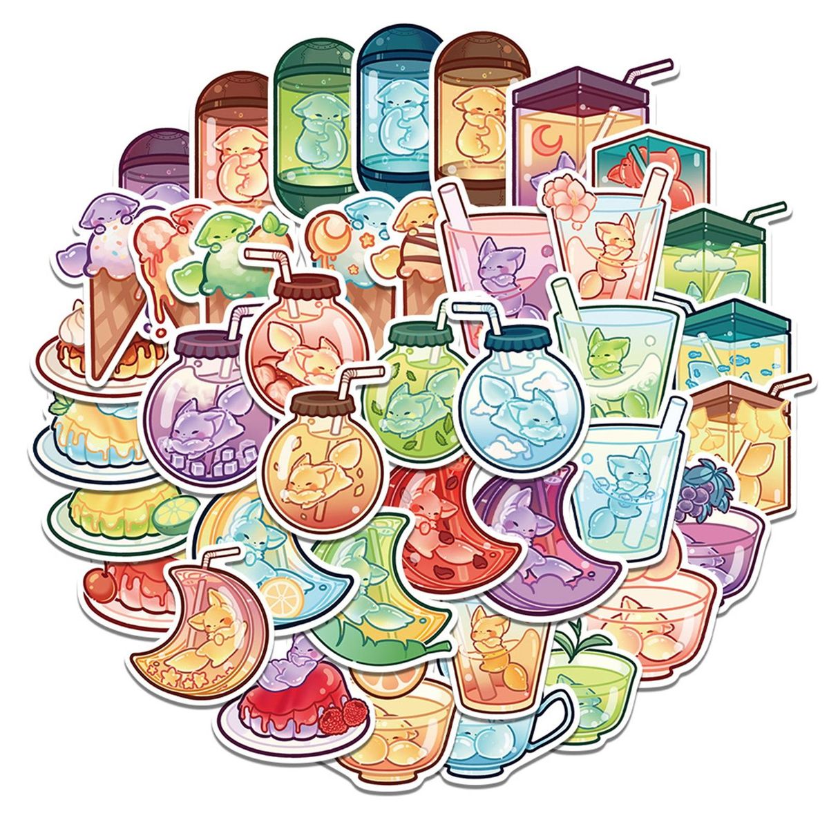 40Pcs Anime Stickers Scrapbook Laptop Phone Car Cartoon Stickers Multicolor