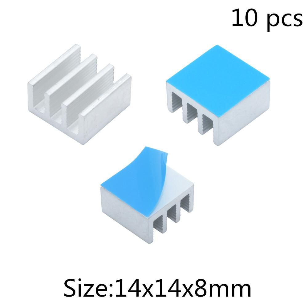 Aluminum Heatsink Radiator Heat Sink For Electronic IC Chip RAM MOS Dynatron Raspberry Pi Cooling With Thermal Conductive Tape 14x14x8mm