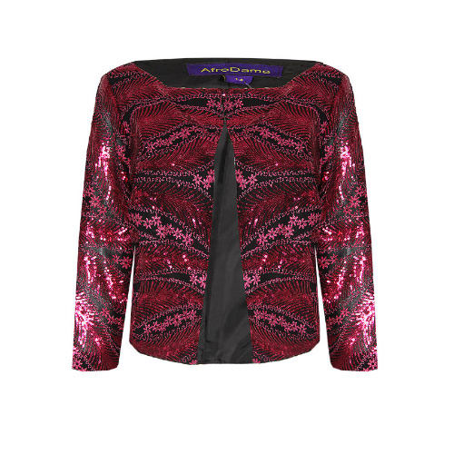 Stunning Sequence Ladies Jacket-pink. Lj-4609