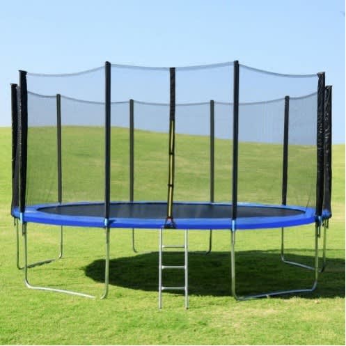 15ft Trampoline With Ladder + Safety Up & Down Zipper