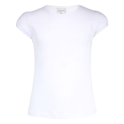 Girls T-shirt With Plit Shoulder - White