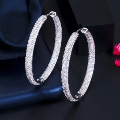 Cz Paved Round Circle-silver