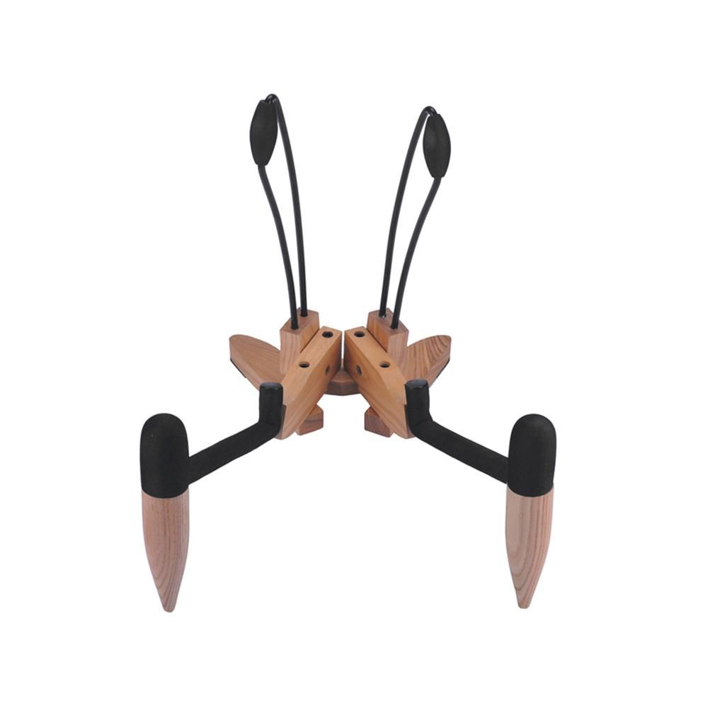 Hardwood Collapsible Folding Musical Instrument Stand Bracket Holder for Acoustic Folk Classical Guitar Cello Natural Wood Color