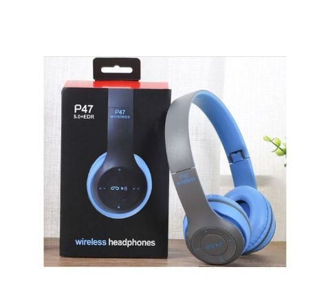 Blue Wireless Bluetooth Headset