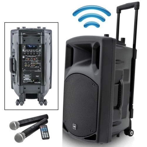 Rechargeable Bluetooth Pa System With Wireless Microphone + Radio & Sd/Usb Slots