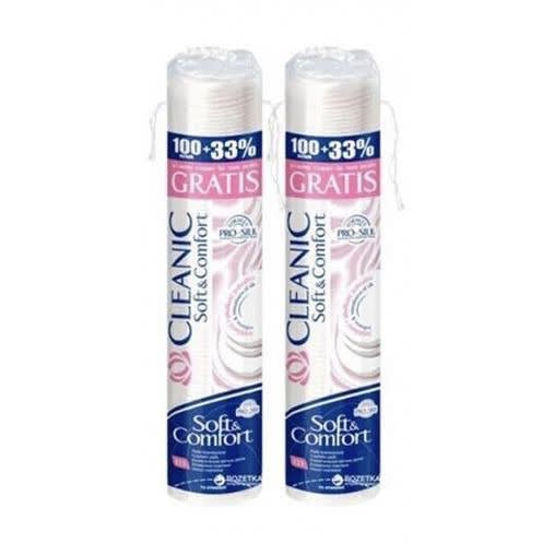 Cleanic - Cotton Pads For Makeup Removal - 120 Pieces Each X2