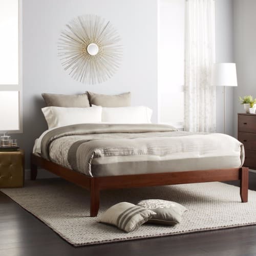 Queen-size Solid Bamboo Wood Platform Bed