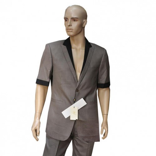Men's Traditional Short Sleeve Safari Suit - Black & Brown