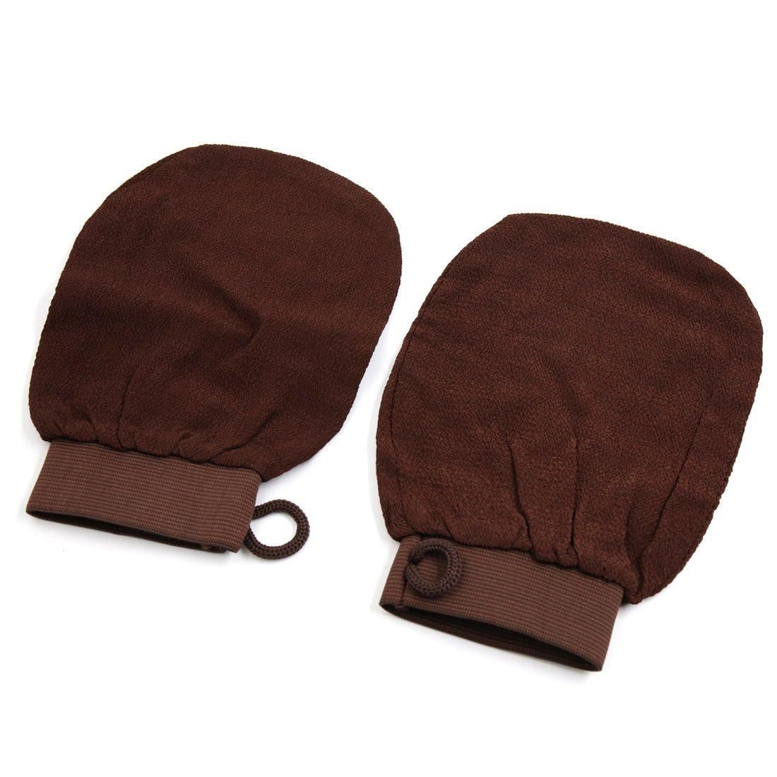 2pcs Bath Shower Sauna Dead Hard Skin Care Exfoliator Exfoliating Massage Mitt Back Scrubber Glove