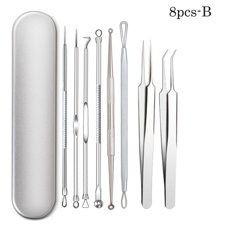11/8/6/4PCS Stainless Steel Blackhead Removal Kit Acne Blemish Pimple Extractor Remover Needles Cosmetic Face Cleaning Tool ACU