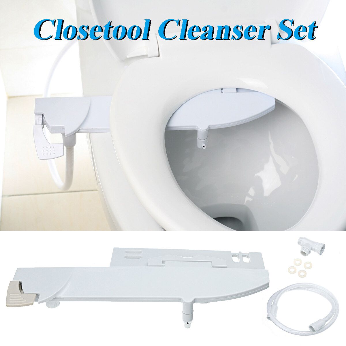 Toilet Bidet Seat Spray Water Wash Attachment Bathroom Sanitation Set