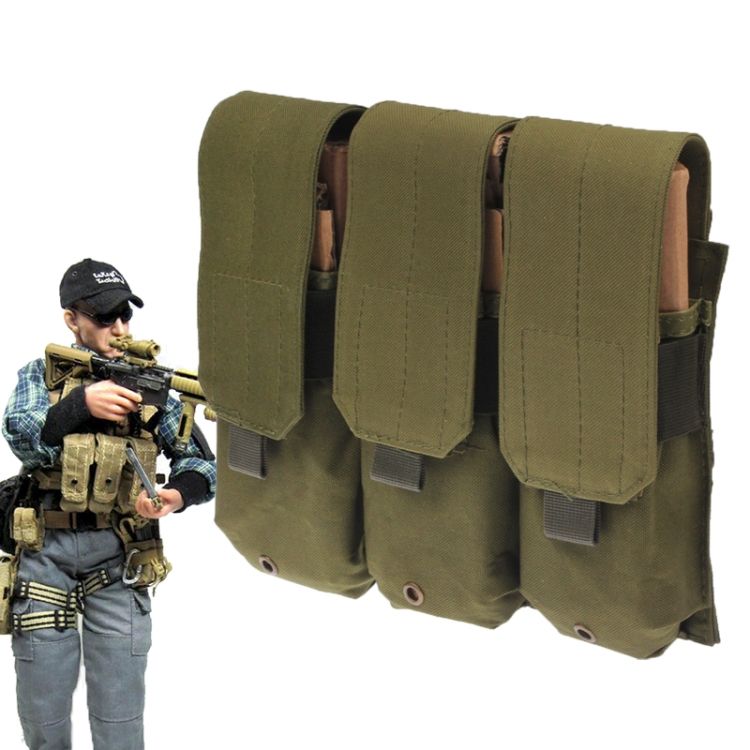 Triple Canvas Clips Pouch With Hook And Loop Fastener & Quick Release Buckles