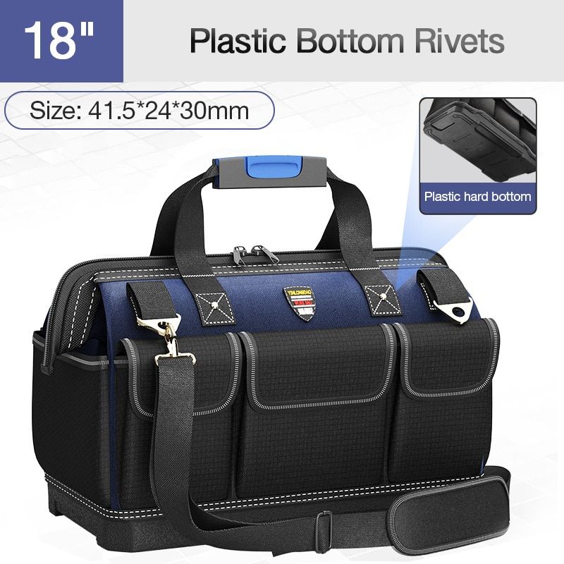 Tool Bag Thickened Fabric Electrician Bag 1680D Oxford Waterproof Wear-Resistant Strong Anti-Fall Storage Toolkit