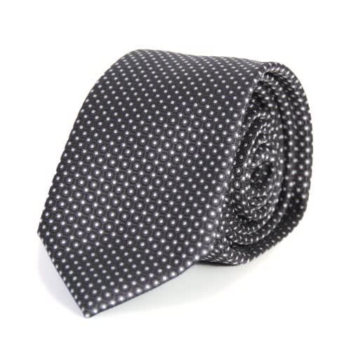 Black & White Polka Dotted Silk Tie