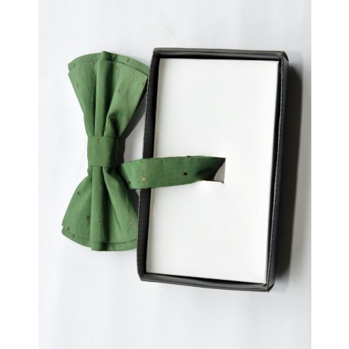 Men's Polka Dot Bow Tie - Green/gold - Mbt-710