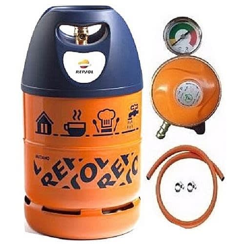 Butano Gas Cylinder - 12.5kg + Metered Regulator - Hose & Clips