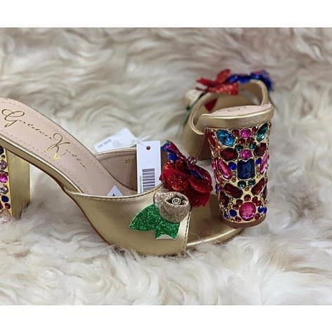 Ladies Gold Slippers