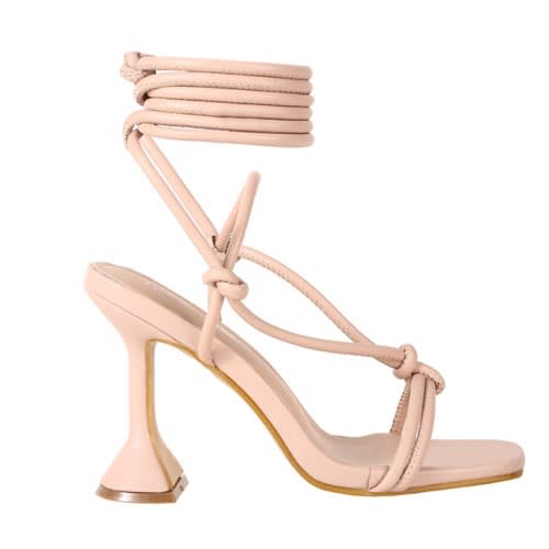 Lady’s Cross Strap Sandals- Leather High Heels
