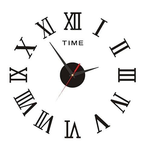 Roman Numeral Small Diy Clock - 50cm - Black