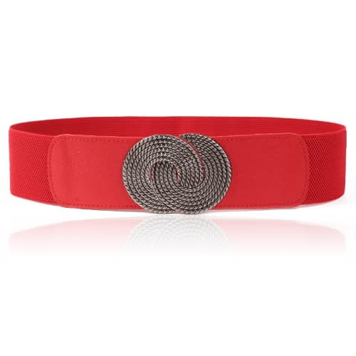 Women's Stretchy Cummerbund-Style Belt - Red