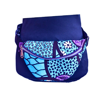 Blue Ankara Waist Bag