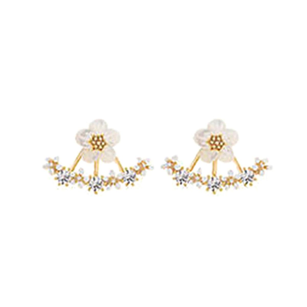 1 Pair Ear Stud Cute Safe Sweet Female Marguerite Ear-Gold