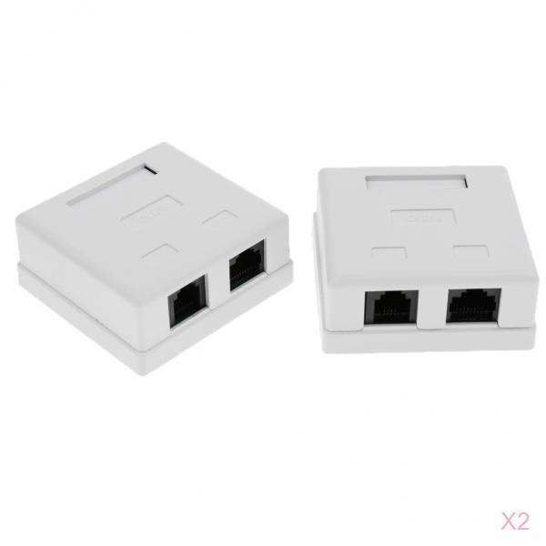 4 Packs 2ports Network Cable Wall Surface Mount Box