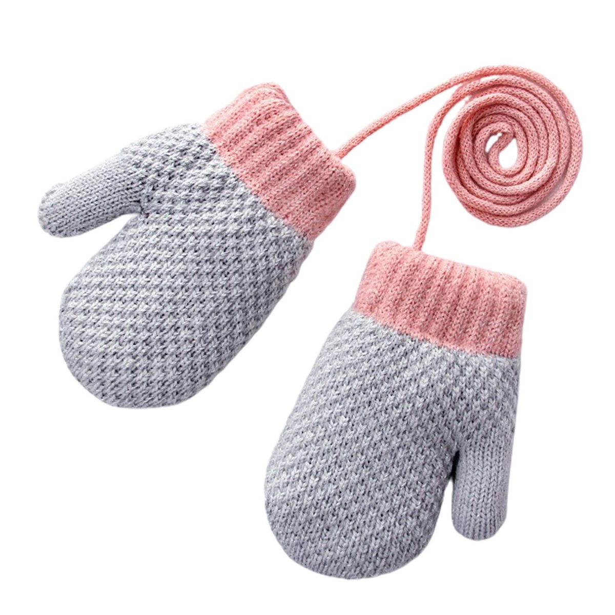 1 Pair Children Knitted Toddler Winter Grey