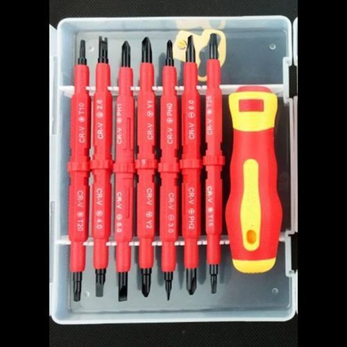 Raitool 8pcs Electronic Insulated Double Head Hand Screwdriver Tools Accessory Set With Spring Switch