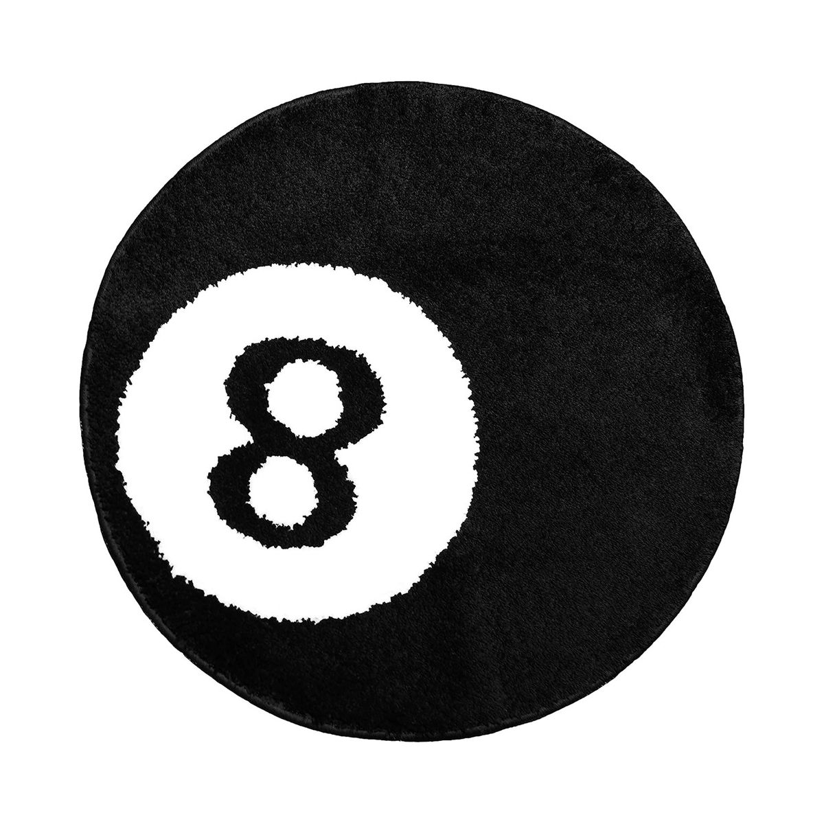 8 Ball Rug - 24 Inch White & Black Rug - Cool Rugs and Aesthetic Rugs for Bedroom & Living Room